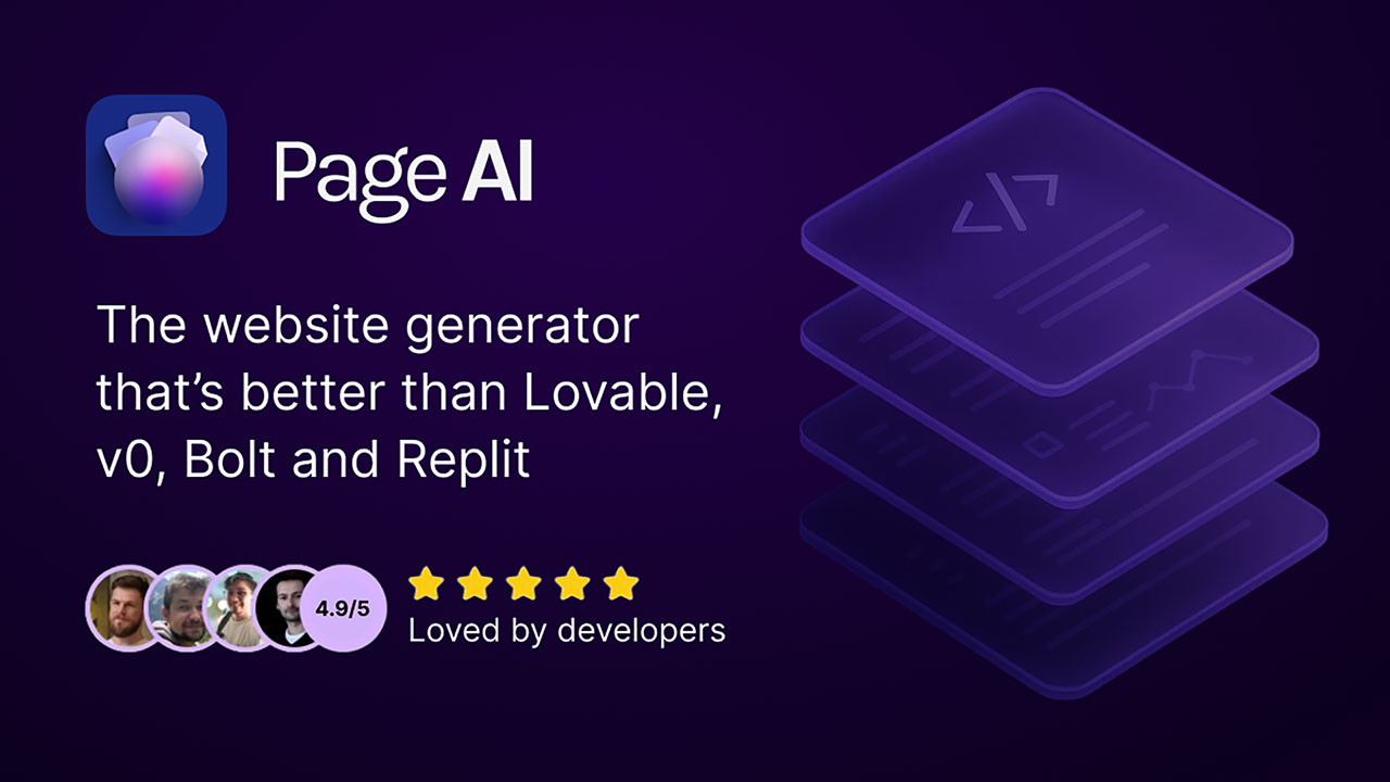 PageAI is the website generator that's better than Lovable, v0, Bolt and Replit.